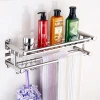 Stainless steel bathroom storage rack, towel rack, storage room, bathroom hanging rack, toilet washbasin, daily wall hanging details Picture